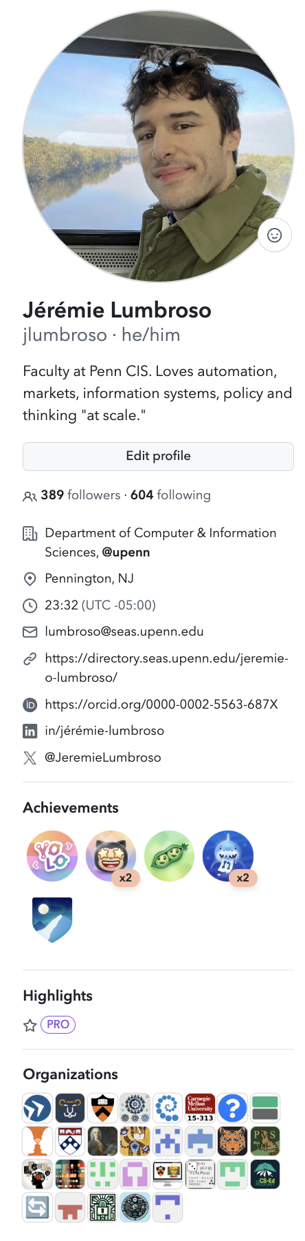 Jérémie Lumbroso&rsquo;s GitHub Profile